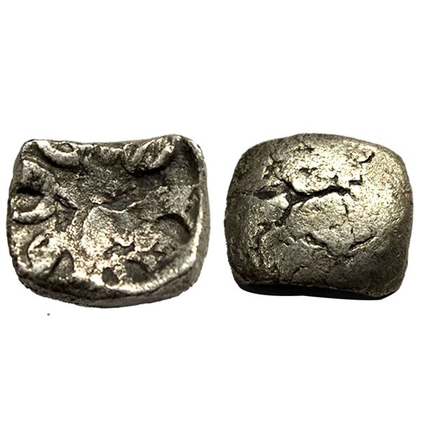 Ancient, Punch Marked Coinage, Gandhara Janapada (c. 600-300 BC), Silver Shana or 1/8 Shatamana, Raj
