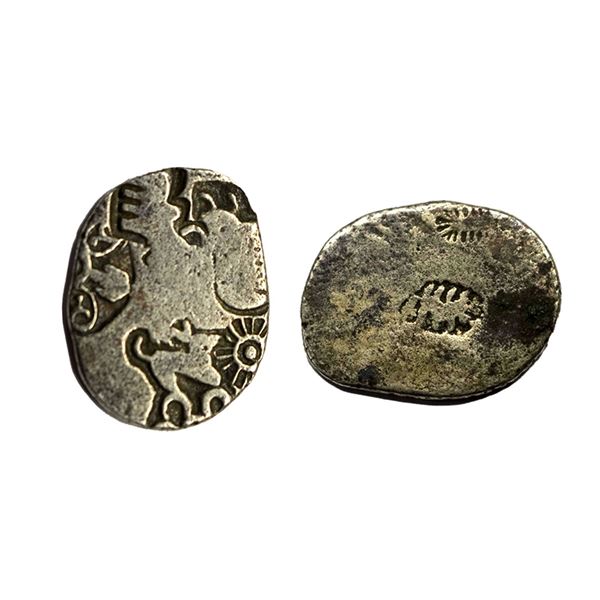 Ancient, Mauryan, Magadha Imperial (C. 321-150 BC), Silver Karshapana, Punchmark, 2.89g