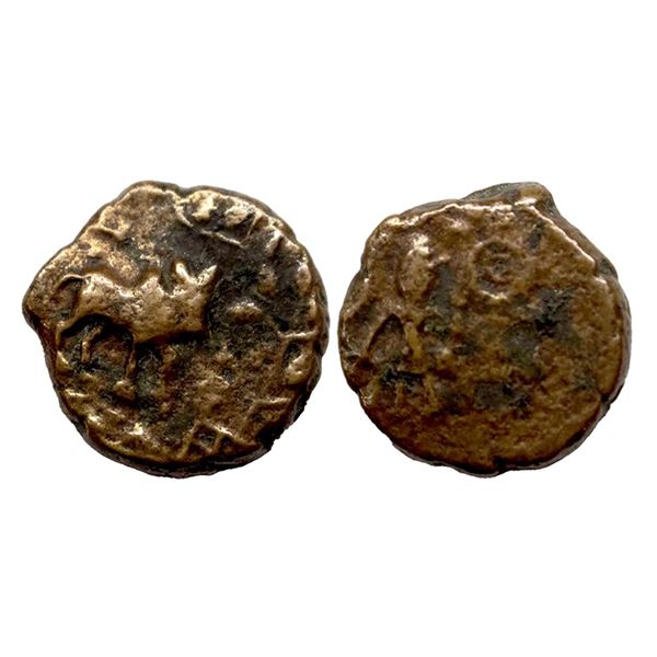 Ancient, Ujjaini (c. 2nd century BC), Copper Unit, Bull & Mahakal, Type, 5.26g