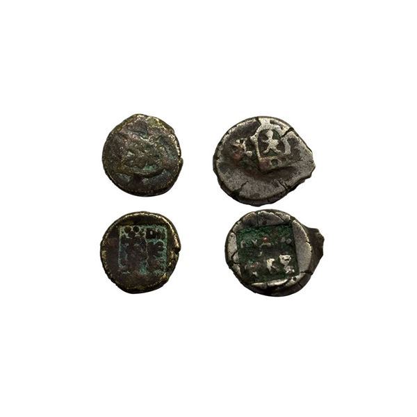 Ancient, Panchala, Indra Mitra (2nd century BC), Copper Karshapana, Set of 2, Mitch 4541, 3.93g , 2.