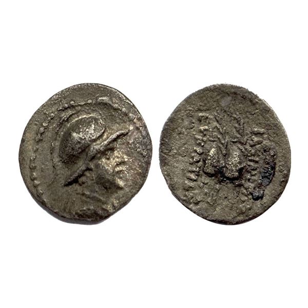 Indo-Greek, Baktria, Eukratides I, (c. 171-145 BC), Silver Obol, Bopearachchi & Rahman Series 9 #60c