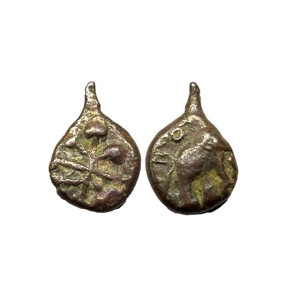 Ancient, Satavahanas, Chhimuka (2nd-1st Century BC), Copper Alloy Unit,2.69g