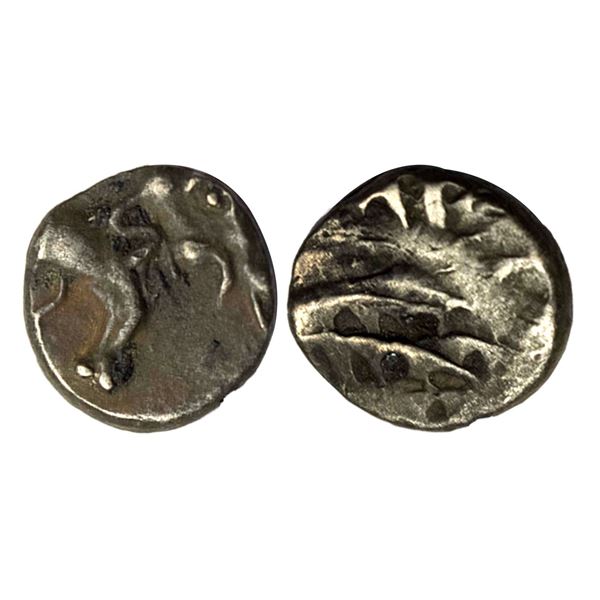 Ancient, Satavahanas, Sri Satakarni (100 BC), Potin Unit, Pieper # 689, 2.03g,