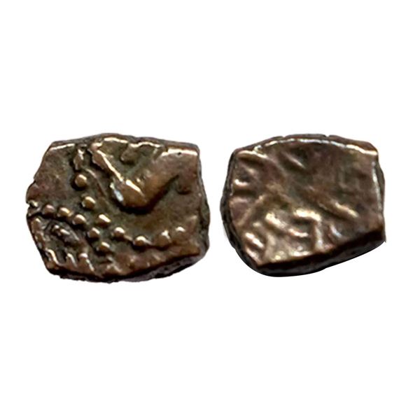 Ancient, Nagas of Padmawati, Ganapati Naga (340 AD), Copper Kakani, Double Struck Error on obv, 0.96