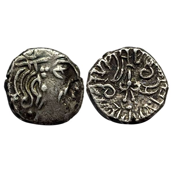 Ancient, Guptas, Kumaragupta I (c. 414-455 AD), Silver Drachma, (S. Kumar # TOTGE, pp. 332), 2.04 g