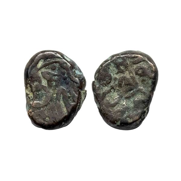 Jajapellas of Nalapur, Asala Deva (1255-1297 AD), Copper Jital, Obv: devanagari “Sri mad-a/