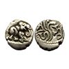 Chalukyas of Gujarat, Ranahasti (10th-11th Century AD), Silver Dramma, Fishman # U8, 0.49g,