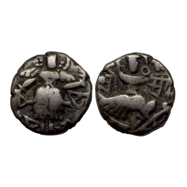 Hindu Rulers of Medieval Kashmir, Copper Drachma, Utpala Dynasty, Sugandha Rani (905-907 AD), 5.87g