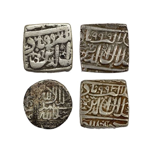 Akbar (1556-1605) - silver 'Kalima' type square rupee, AH 997, 10.85g.