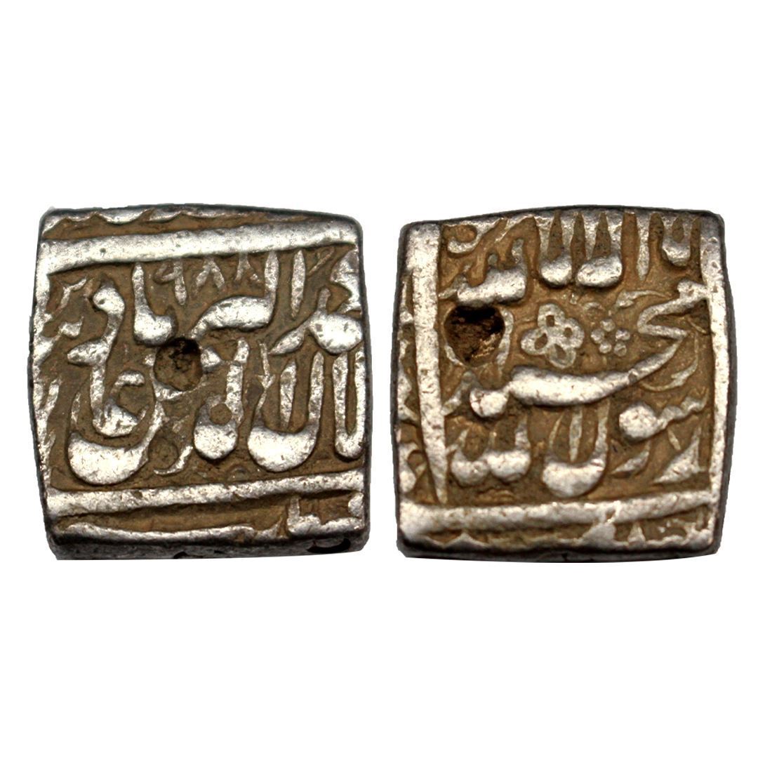 Akbar (1556-1605) - silver 'Kalima' type square rupee, Bang mint (by ...