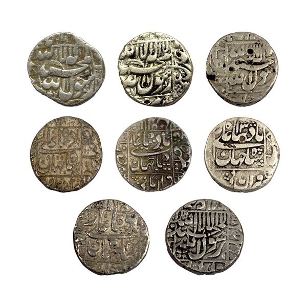 Shahjahan (1628-1658 AD) - silver rupee, 'square areas' type, Kalima on obverse, 11.23g.