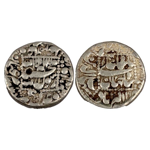 Shah Jahan (1628-1658 AD), silver rupee, Akbarabad mint in left quadrant, KM 235.3, 11.24g.