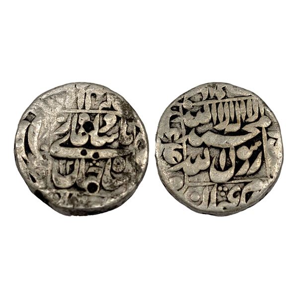 Shah jahan (1628-1658 AD) - silver rupee, 'square areas' type, Kalima on obverse , patna  mint , RY