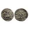 Aurangzeb (1658-1707 AD), silver rupee, Surat Mint (slightly visible|), 'Badar-e-Munir' couplet, KM