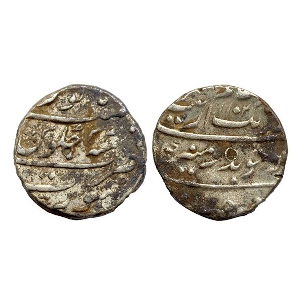 Aurangzeb (1658-1707 AD), silver rupee, surat mint AH 1102/ RY 34 ,  11.47g,