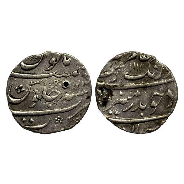 Aurangzeb (1658-1707 AD), silver rupee, surat mint,AH 1111/RY 43,  11.51g.