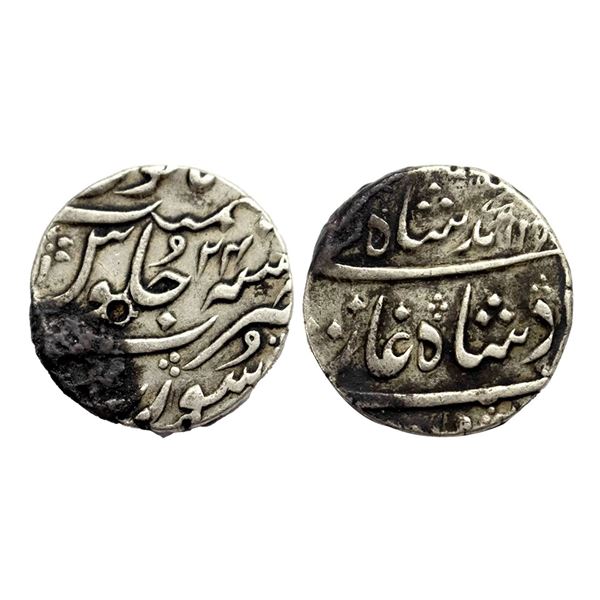 Muhammad Shah (1719 - 1748 AD), silver rupee  surat mint, AH 115x/RY 24, 11.46g.