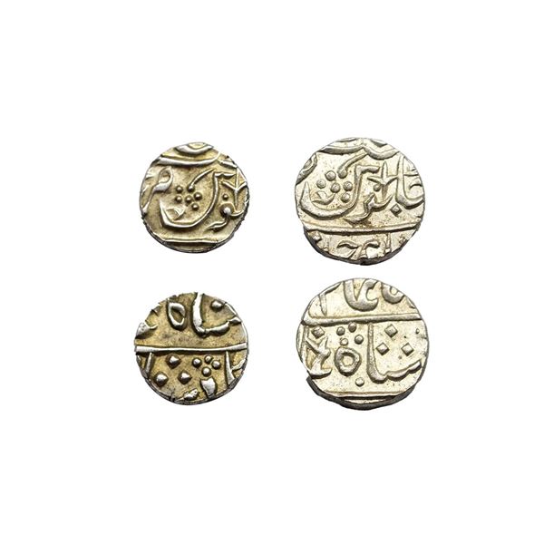 Maratha Confederacy, INO Shah Alam II (AH 1174-1221, 1759-1806 AD), Silver Rupee & ½ Rupee, Jafaraba