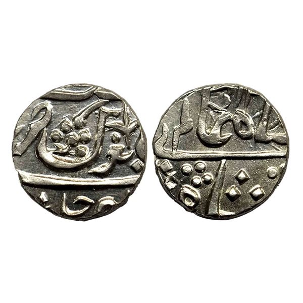Maratha Confederacy, INO Shah Alam II (AH 1174-1221, 1759-1806 AD), Silver Rupee, Jafarabad urf Chan