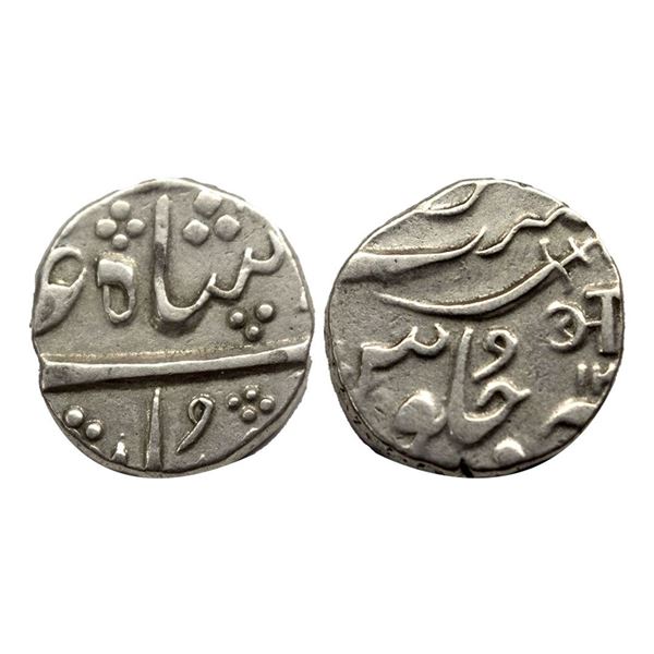 Baroda State, Anand Rao (AH 1215-1235, 1800-1819 AD), Silver Rupee, Baroda Mint KM # C27, 5.7g.
