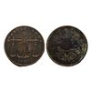 Image 1 : Bombay Presidency, Copper ¼ Anna 1833, 6.20g, obv. coat of arms of the EIC and date below, rev. scal