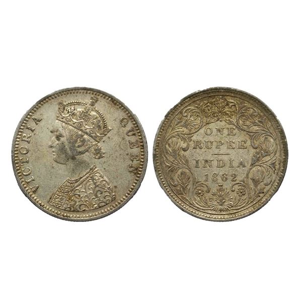 Queen Victoria, Silver Rupee, 1862, Bombay Mint, 1/2 Dot, extremely fine,11.62g