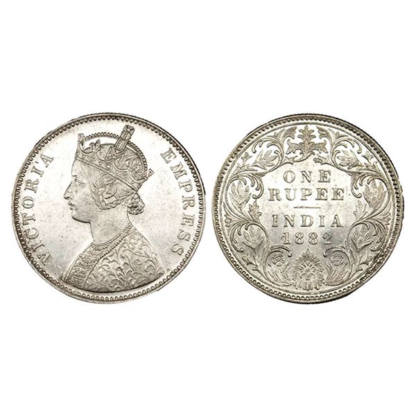 Victoria Empress, Silver Rupee, 1882, Bombay Mint.