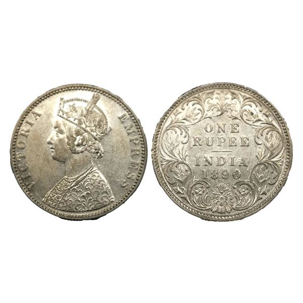 VIctoria Empress, Silver Rupee, 1890, Bombay Mint.