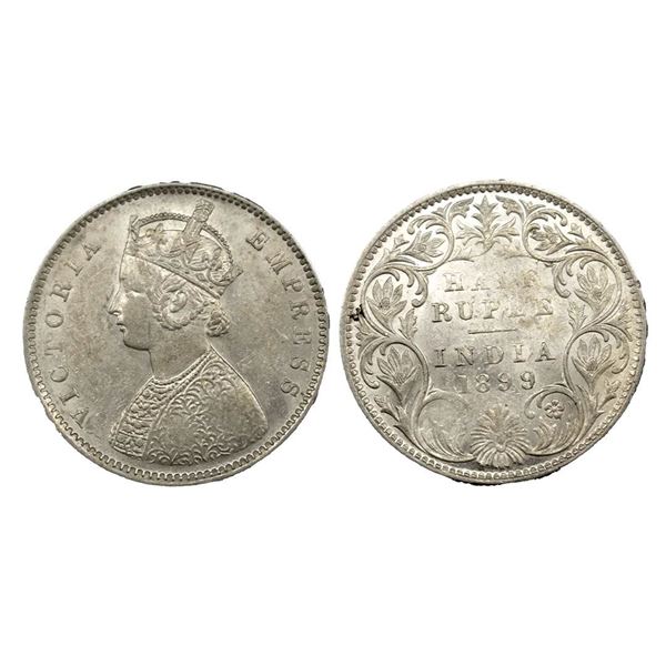 Victoria Empress, Silver 1/2 Rupee, 1899, Bombay Mint.