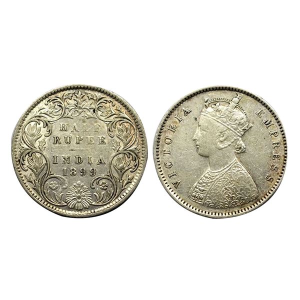Victoria Queen, 1/2 Rupee, 1899, Bombay Mint,