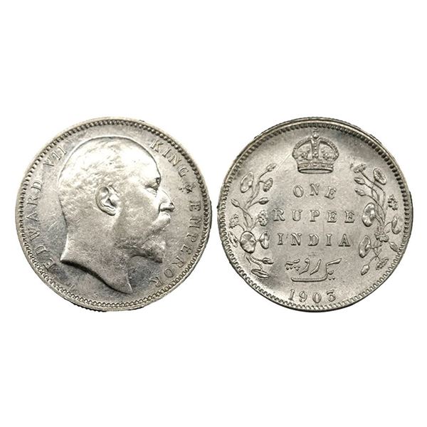 Edward VII, Silver Rupee, 1903, Calcutta Mint.