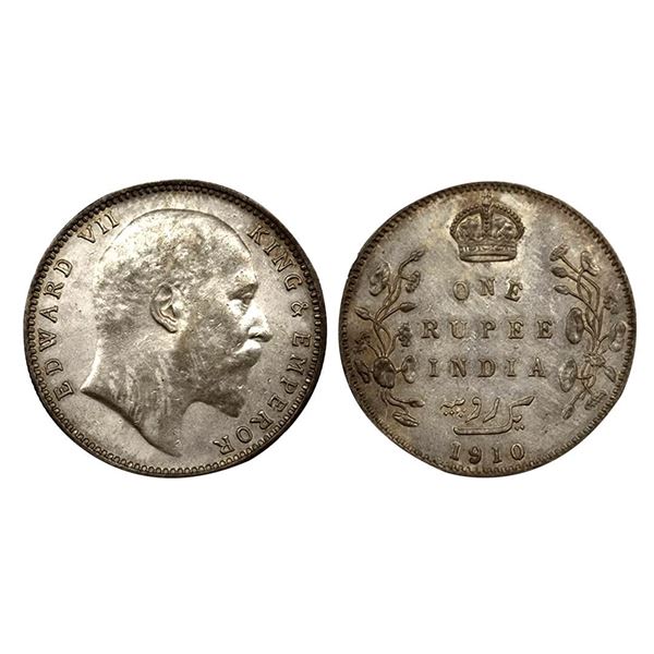 Edward VII, Silver Rupee, 1910, Bombay Mint.