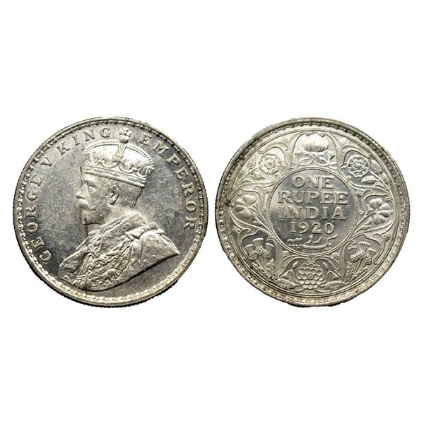 George V King, Silver Rupee, 1920, Bombay Mint,