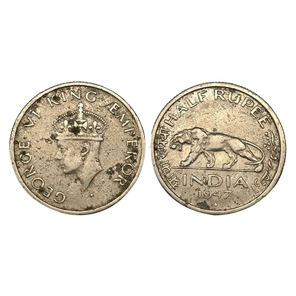 George VI, Copper Nickel Rupee, 2 'o' Clock, 1947.