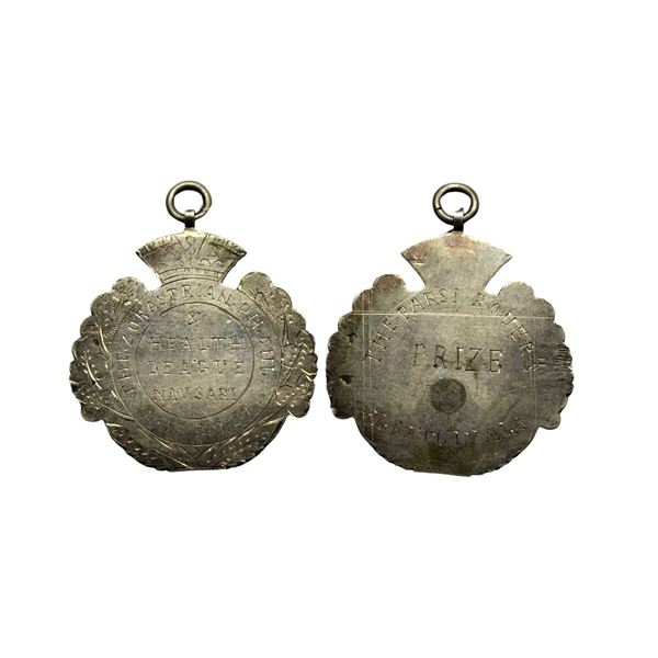 Silver AD 1929, Health League Navsari Badge issued by Local Club, 35.59g.