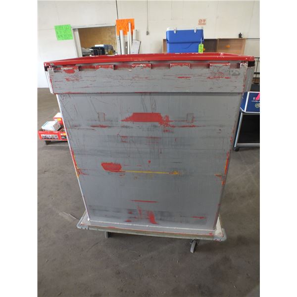 Metal Storage Bin On Wheels