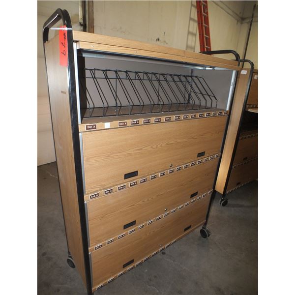 Two 4 Door Metal Storage Carts On wheels