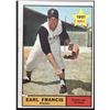 Image 1 : 1961 TOPPS EARL FRANCIS ROOKIE CARD