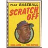 Image 1 : 1970 TOPPS HANK AARON (HOF) SCRATCH OFF