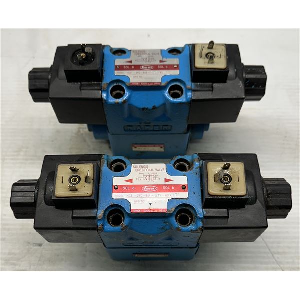(2) Toyooki Kogyo #5-D-M Hytegra Valves w/ #HD3-2WD-BcA-03A-WDA1T Directional Valves