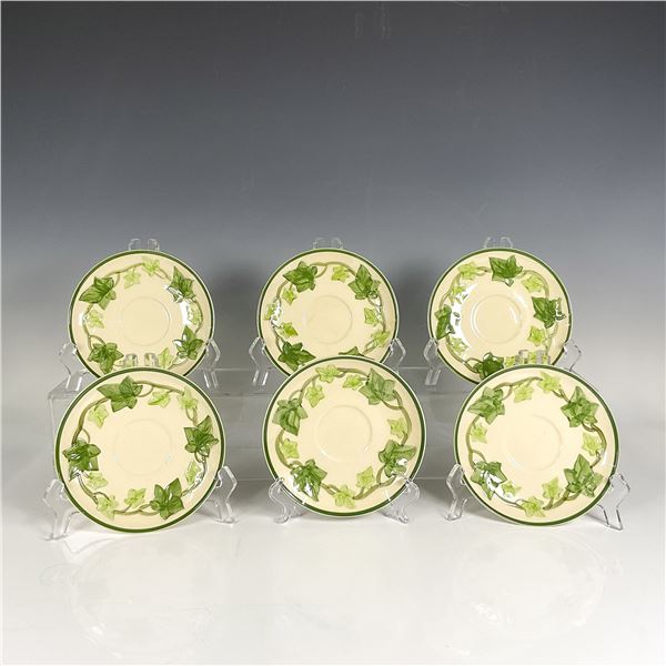 6pc Franciscan Ivy Patterned Saucers