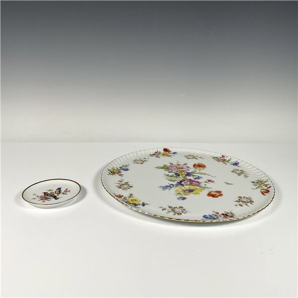 2pc Kaiser Plate Set, Floral and Bird Design