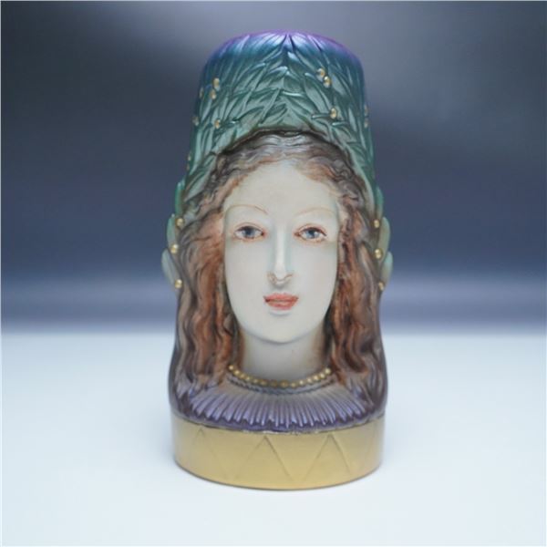 Two Faced Lady Porcelain Hat Pin Holder