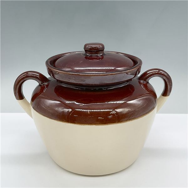 McCoy Cookie Jar with Lid, Two Tone Brown Bean Pot