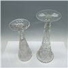 Image 3 : 2pc Art Glass Trumpet Vases with Geometric Patterns