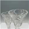 Image 4 : 2pc Art Glass Trumpet Vases with Geometric Patterns