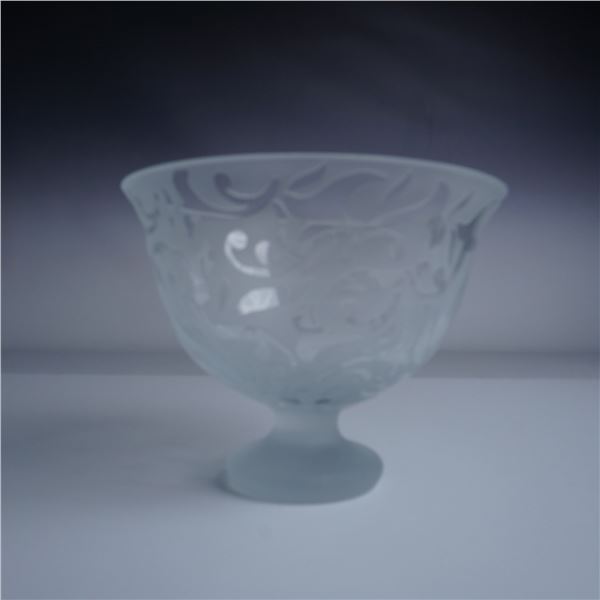 Michael Weems Elise-Clear Frosted Glass Pedestal Bowl