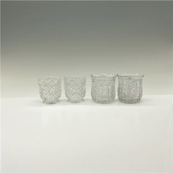 4pc Early Pattern Glass Toothpick Holders