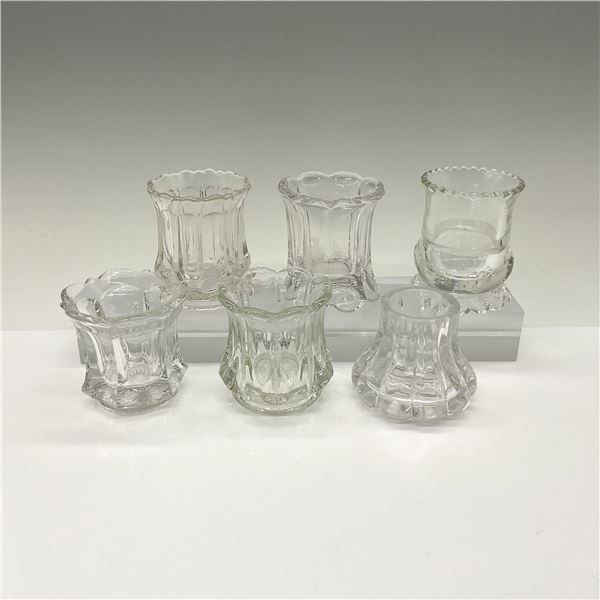 6pc Pattern Glass Toothpick Holders