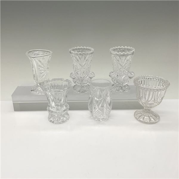 6pc Pattern Glass Toothpick Holders